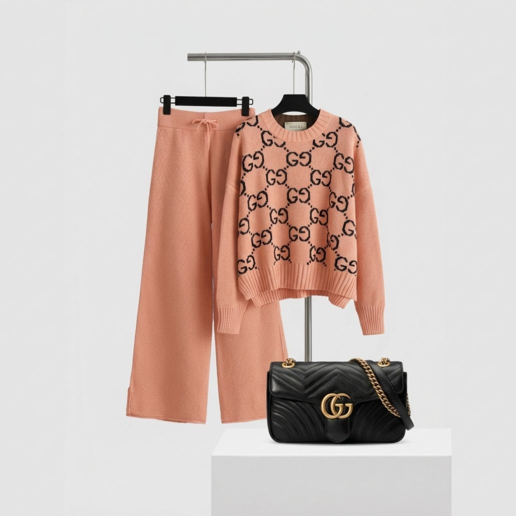 Cozy Luxe Knit Ensemble & Chain Bag